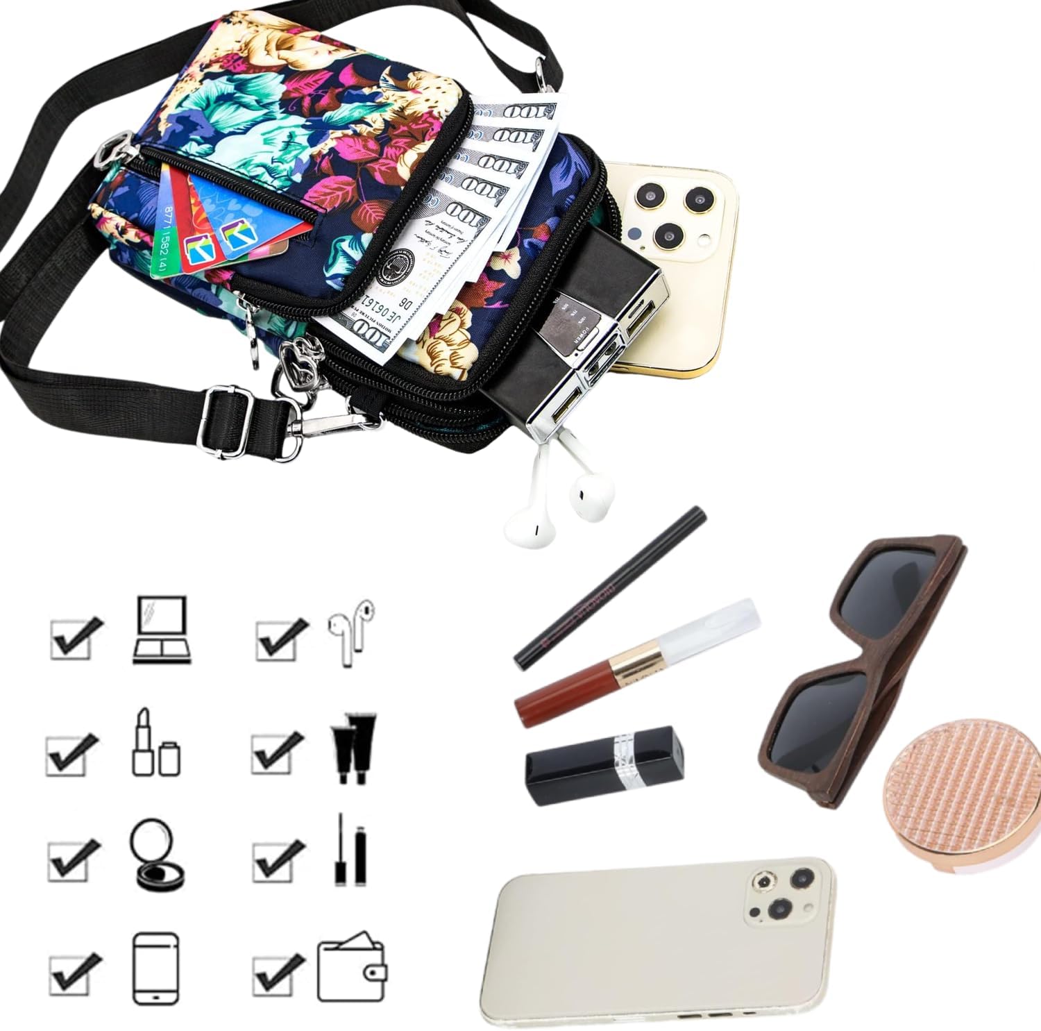 Women's Small Mobile Phone Bag, Mobile Phone Bag, Shoulder Strap, Wallet, Crossbody Bag, Running Bag image 4