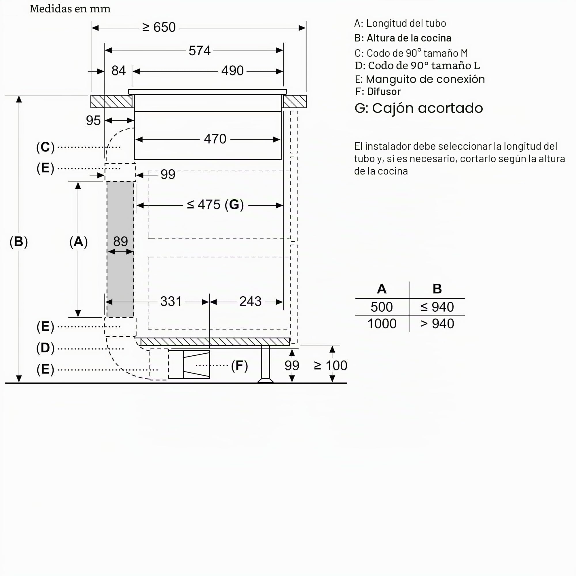 NEFF V58NBS1L0 N 50 - Placa de inducción con extractor integrado de 80 cm, extremadamente silencioso, sin marco, control táctil, inducción Combi, filtro de grasa fácil de limpiar, nivel de potencia