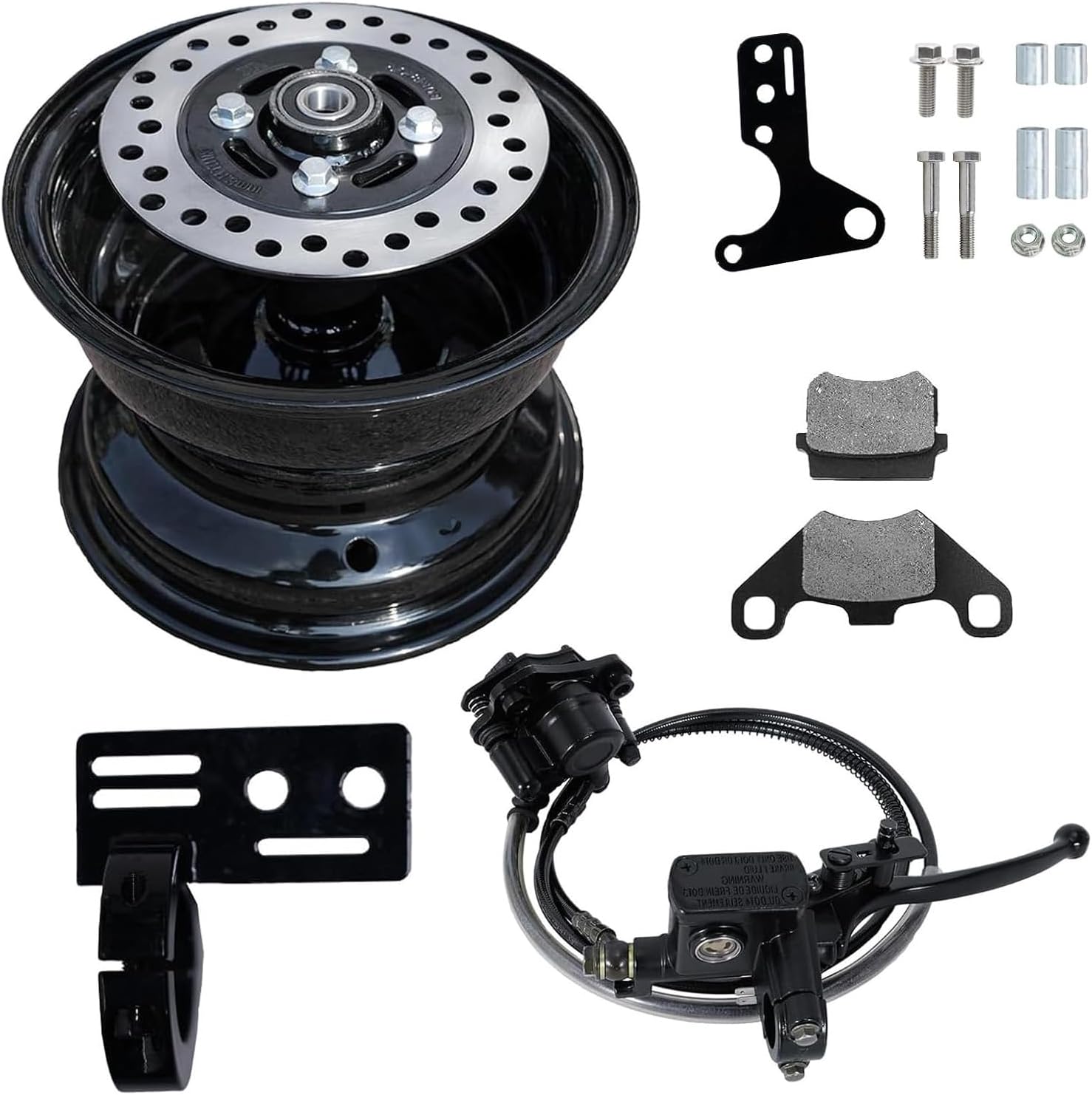 JMCHstore Front Rim Disc Hydraulic Brake Kit For Coleman B200R B200C B200V RB200, For Realtree RT200, For GPS Mega moto 212 MM212 200cc Mini Bike