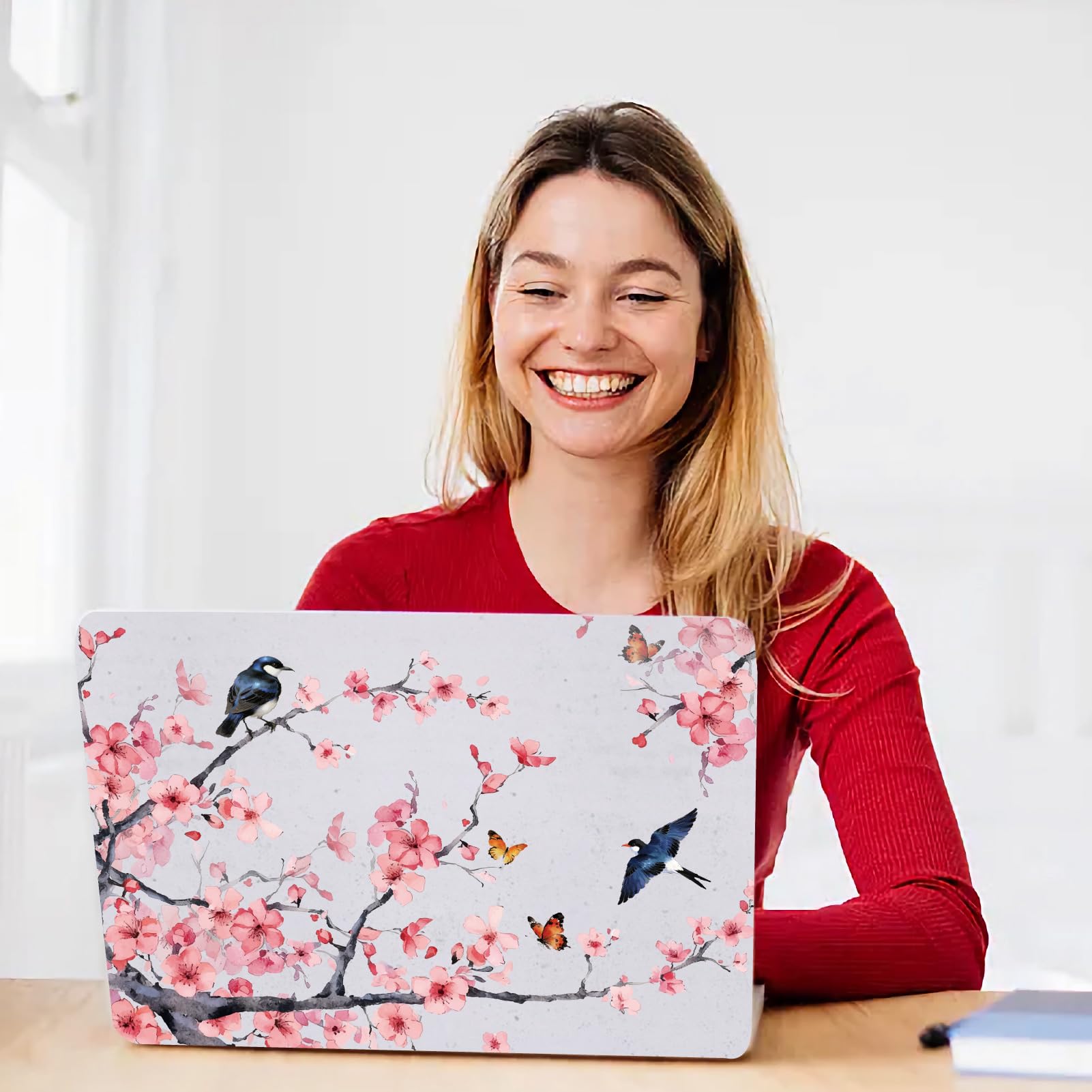 CREATCABIN Adesivo per Laptop PVC Vinile Citazione Adesivo per Notebook Adesivo per PC Protezione Personalizzata Impermeabile AntiGraffio per Laptop 12.1 13 13.3 13.6 14 15 15.3 16 Pollici Fiore