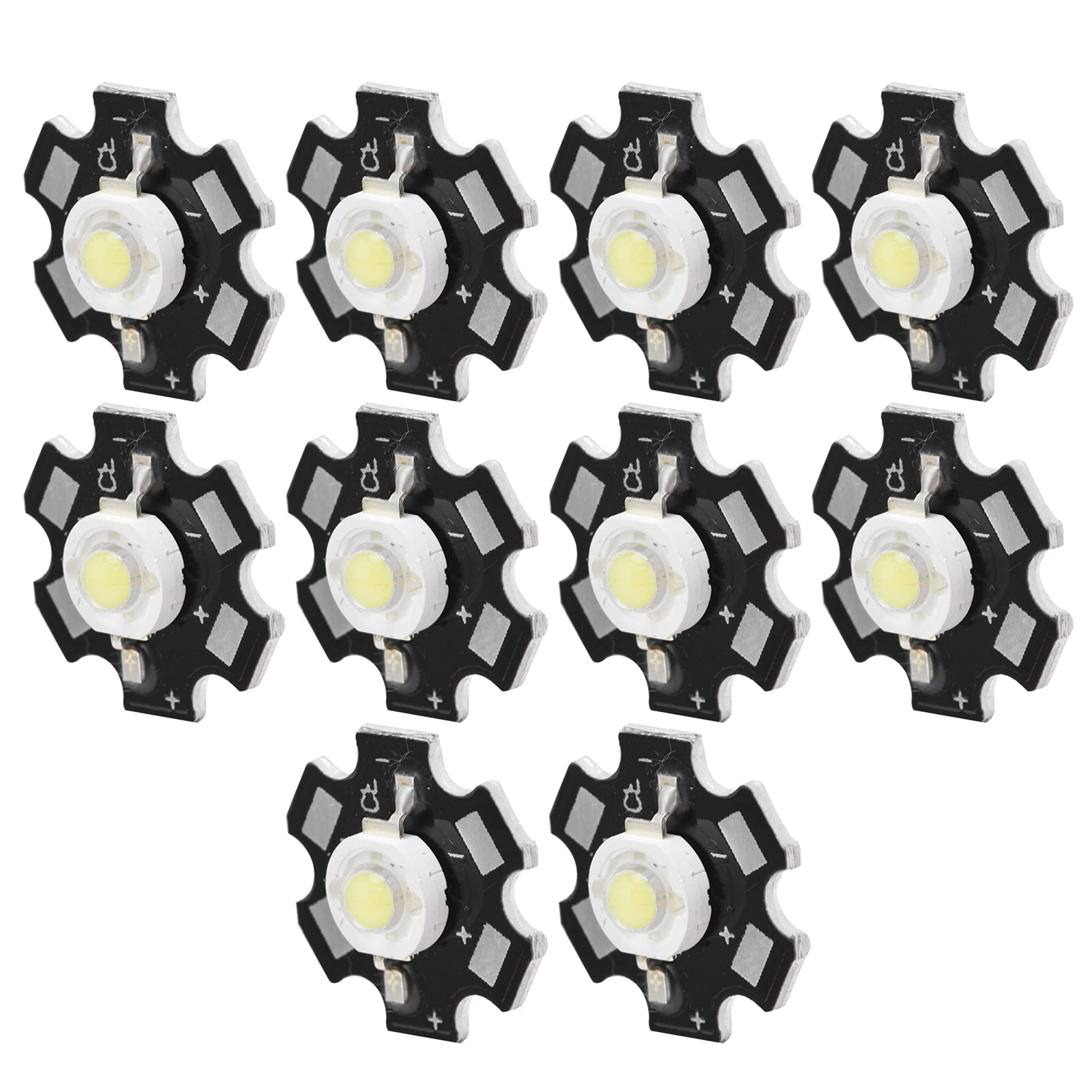 LED Lamp Chip, Uniform Lighting Light Source Bead Ultra Bright 10Pcs 3V 90lm/W for Flashlight for Bedroom for Office for Ceiling Lamps for Home for Downlights(#1)