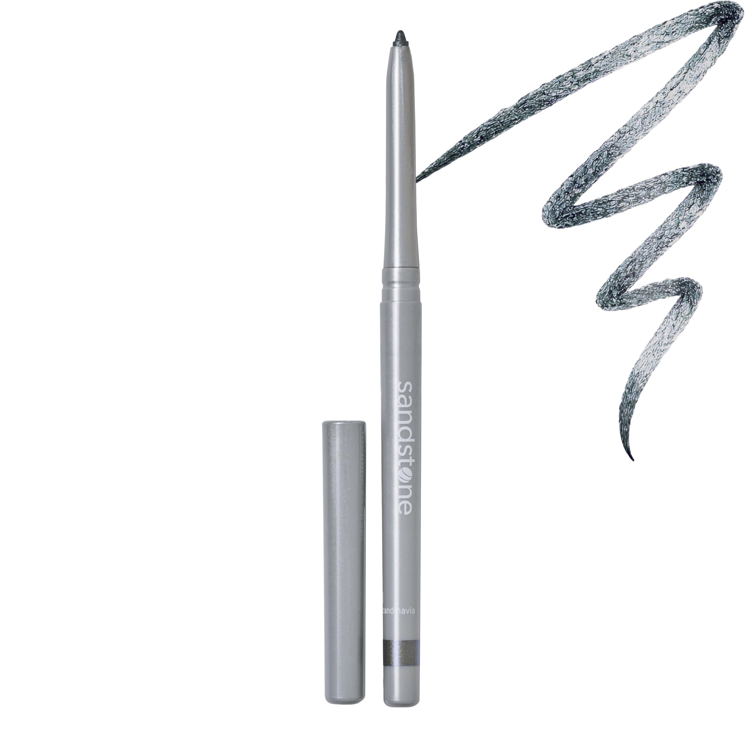 Sandstone Scandinavia hipoalergiczna wodoodporna kredka do oczu | Metaliczny eyeliner bez perfum | Wegańska i nietestowana na zwierzętach kredka do oczu (Grey Stone)