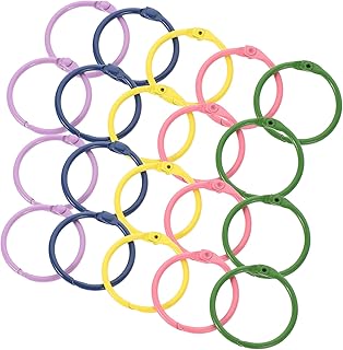 Abaodam Porta-chaves 50 Peças Livros Fichário Clipes s Anel De Metal Para Cartões Flash Livro Fichário Suprimentos Anel Clipes Livro Anéis Livro Fichário Anéis Pequenos Fichário Anéis