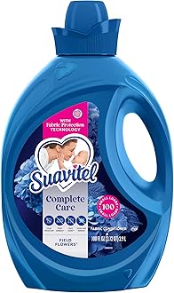 Suavitel Complete Liquid Fabric Conditioner, Laundry Fabric Softener with Fabric Protection Technology, Field Flowers, 100 oz, Enough Liquid For 100 Small Loads