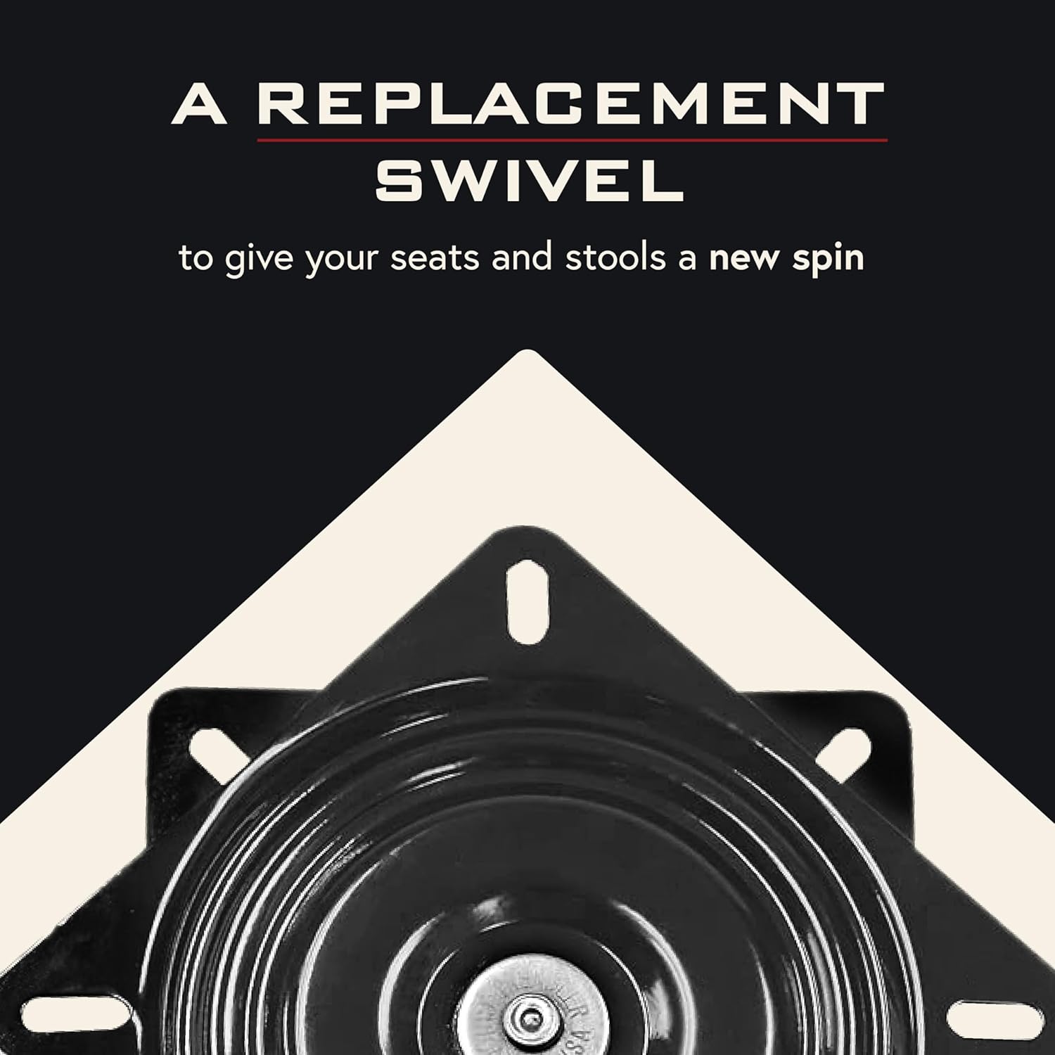 Bar Stool Swivel Plate Replacement - 7 Inch Square 3 Degree Pitch - 360 Degree Rotation - Commercial Grade Chair and Stool Replacement Parts - Made in USA