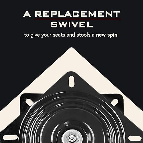 Miniatura 2 de Reemplazo de placa giratoria para taburete de bar, paso cuadrado de 7 pulgadas, 3 grados, rotación de 360 grados, piezas de repuesto de silla y