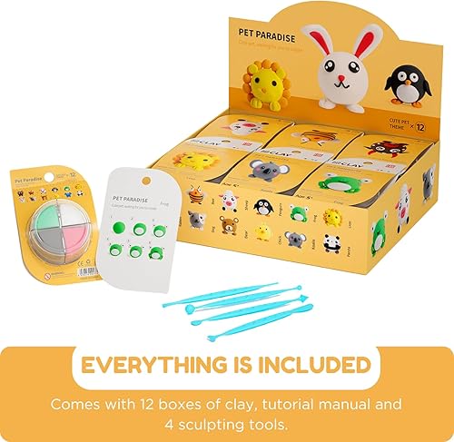 Miniatura 6 de Kits de arcilla seca al aire  Arcilla de modelado para niños, ultraligera y suave, segura y no tóxica, kit de arcilla seca al aire de bricolaje con