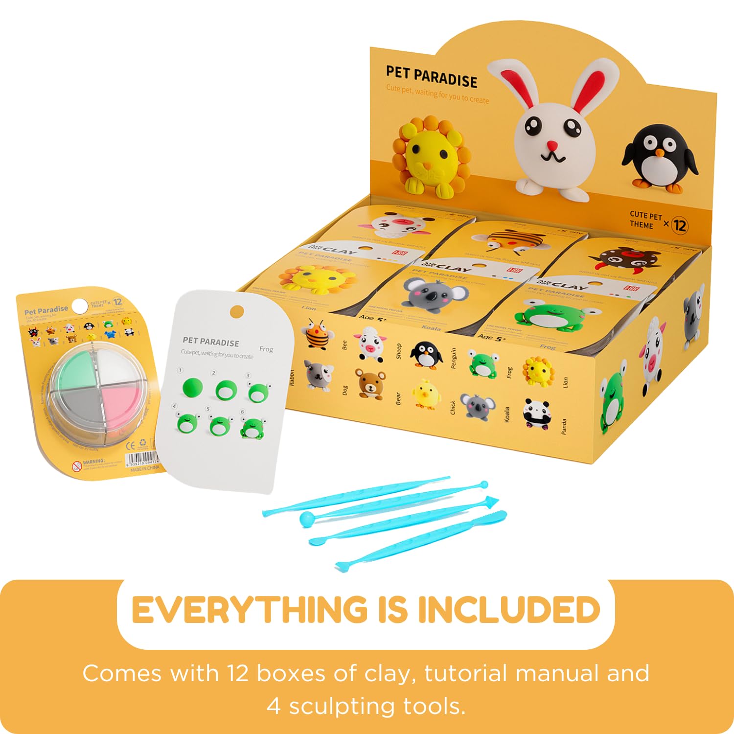 Air Dry Clay Kits - Modeling Clay for Kids, Ultra Light & Soft, Safe & Non-Toxic, DIY Air Dry Clays Kit with Sculpting Tools and Tutorials, Creatible Art Crafts Toys Gifts for Boys Girls