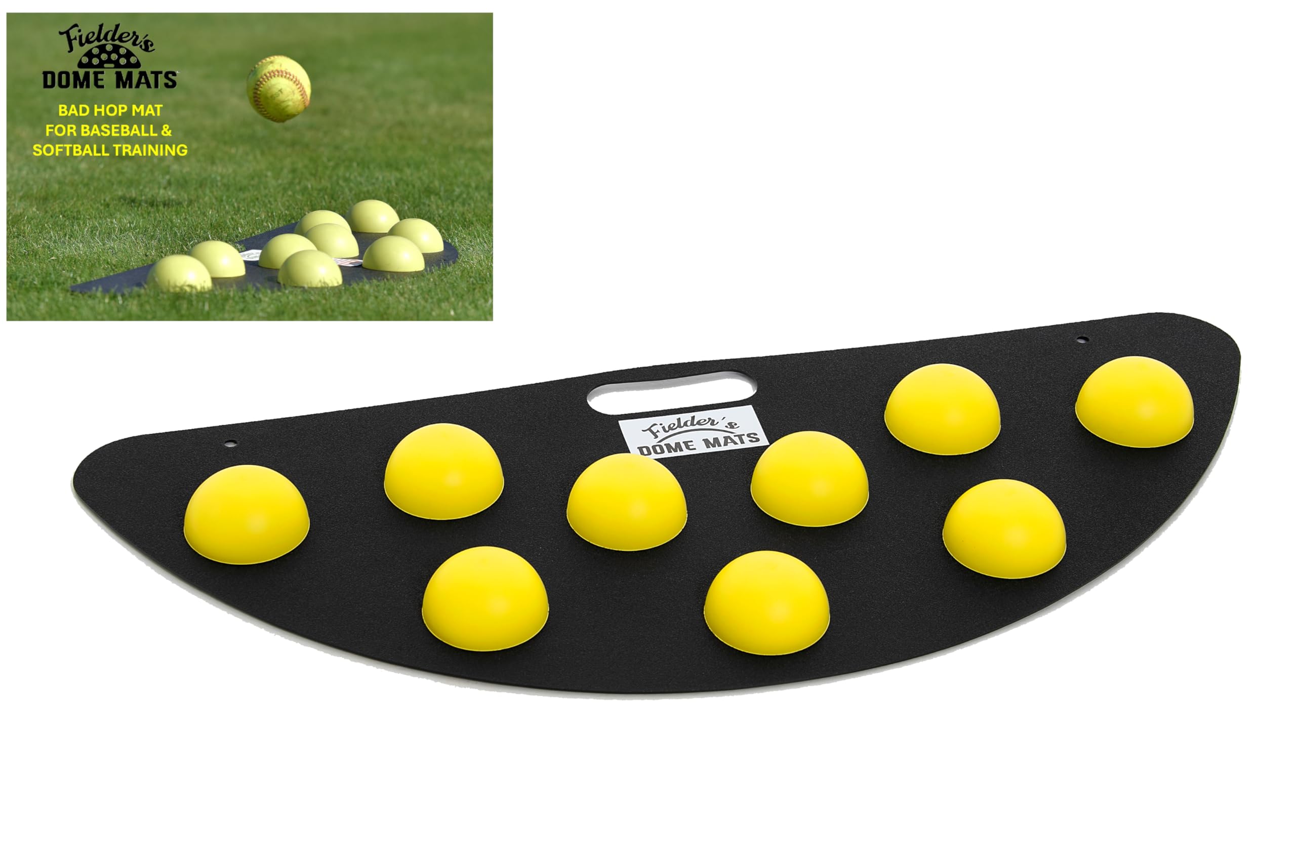 Fielder's Dome Mat - Baseball and Softball Training Equipment for Improved Fielding, Catching, Agility, Hand-Eye Coordination, Focus and Reaction Sports Speed Skills Development. 33.5" x 14" x 1.75"