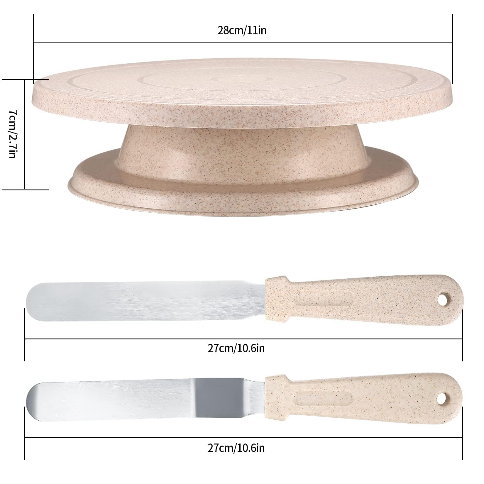 Kits de Fournitures Support Assiettes de Décoration de Gâteaux avec Grattoirs, Spatules, Poches à Douille