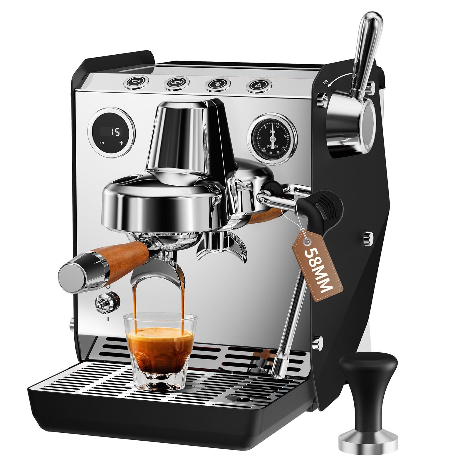 Photo 1 of SECPOEDR 15Bar Semi-Automatic Espresso Machine with Milk Frother Steam Wand