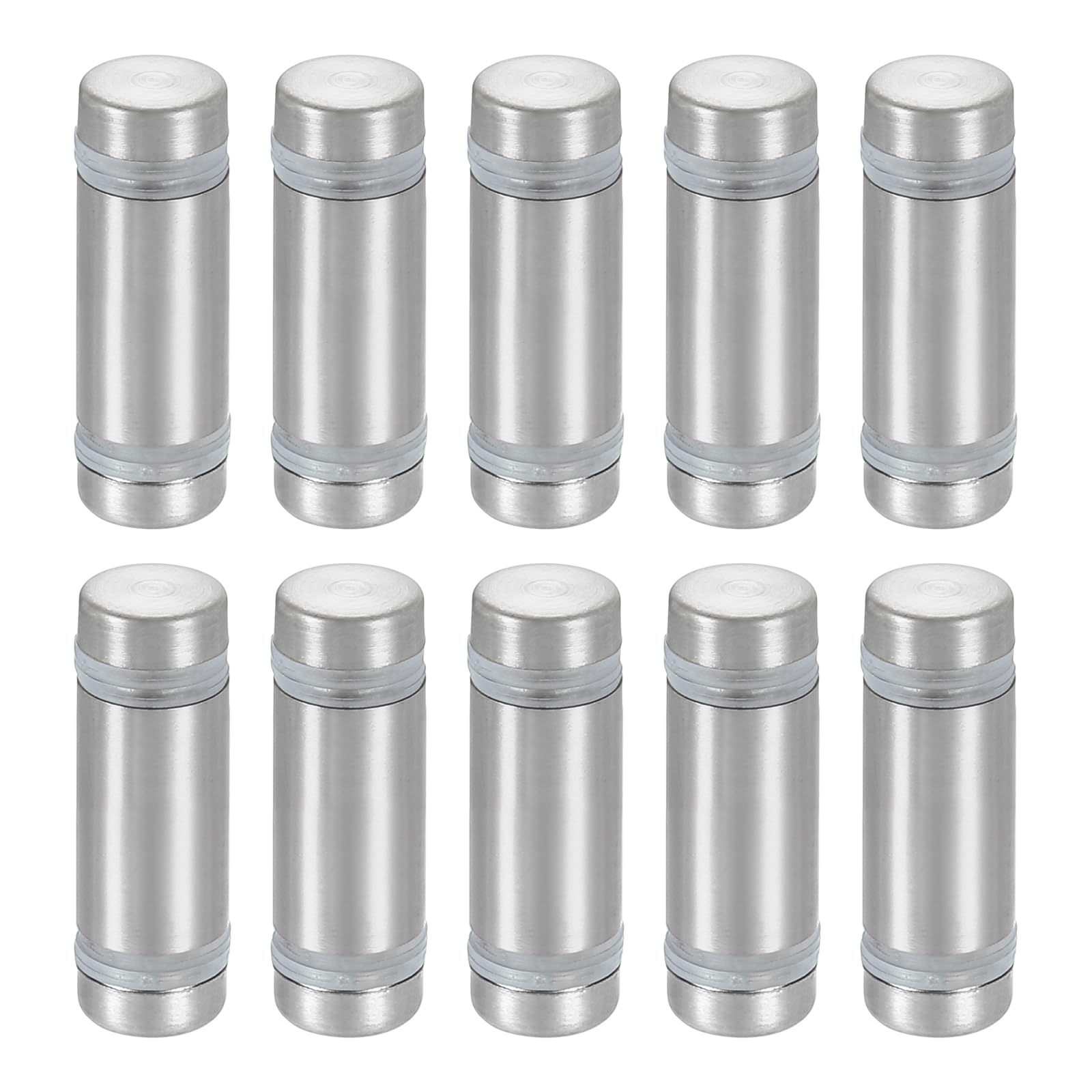 QUARKZMAN 12pz Distanziali per Targhe 12x30mm Vite di Supporto a Doppia Testa in Acciaio Inossidabile Viti Distanziatrici Parete per Cartello Vetro Acrilico Porta Pubblicitario, Argento