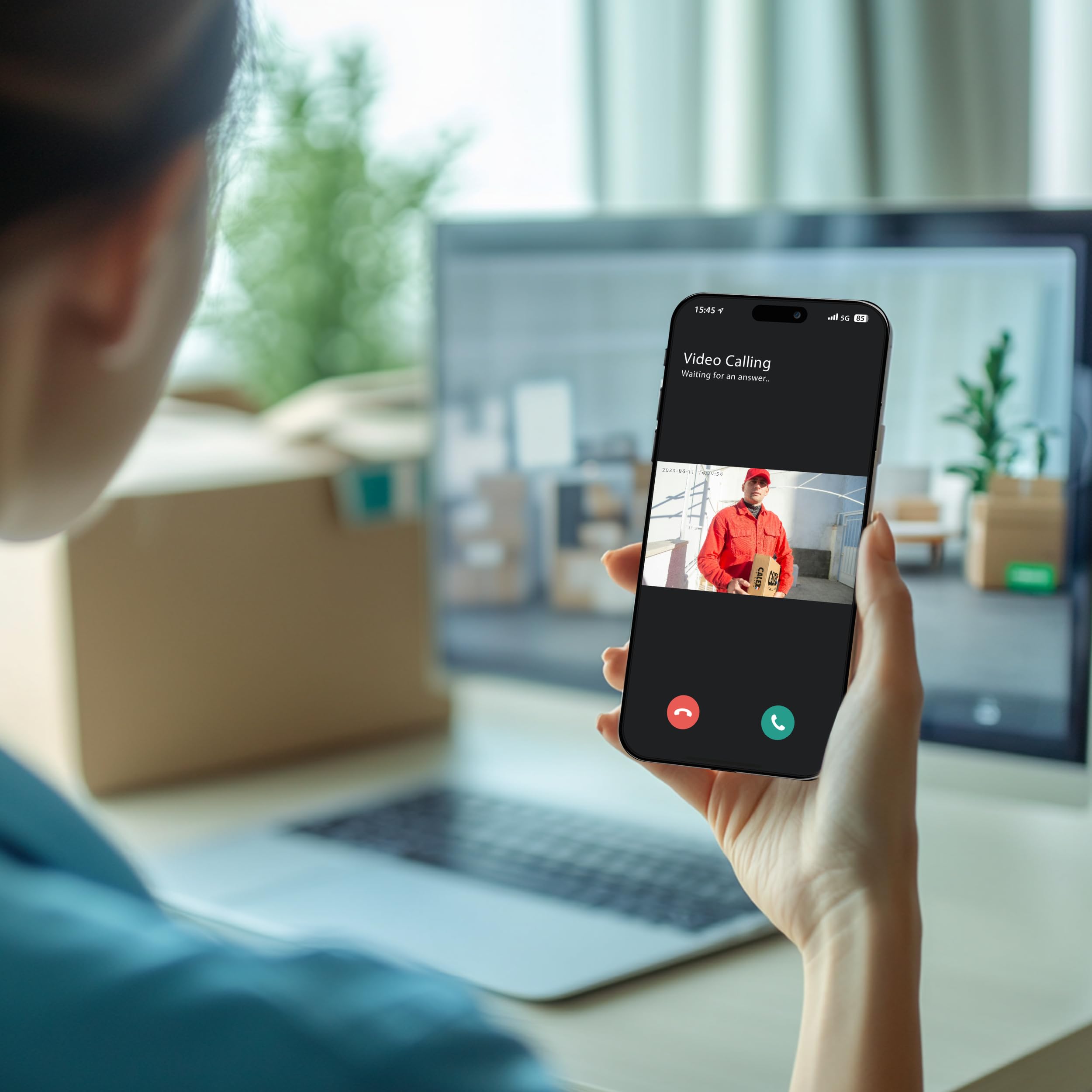 CALEX Videocitofono Smart, Telecamera 2K, Visione Notturna, WiFi App | Vedi chi è alla porta dal tuo smartphone, con visione notturna e archiviazione cloud o su scheda SD