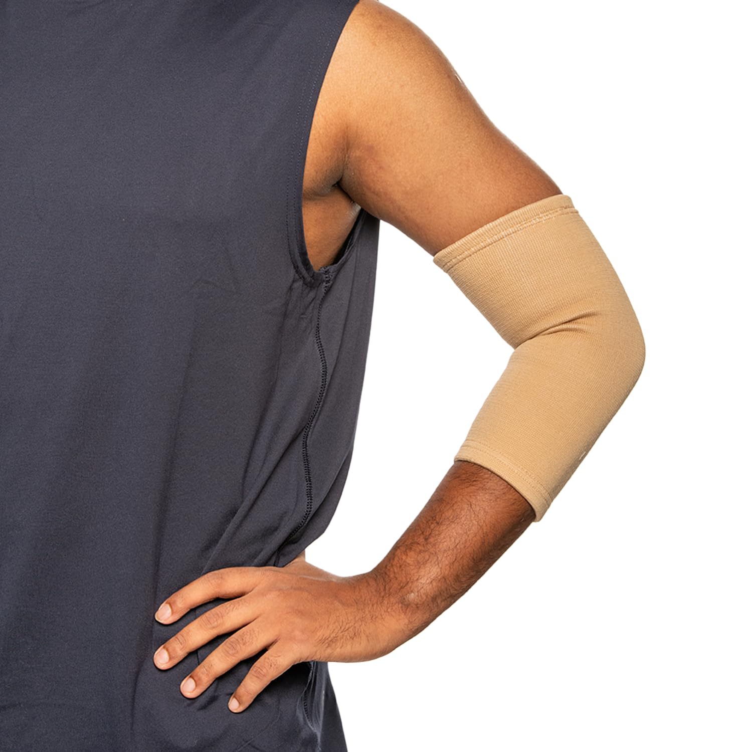 Unisex Elbow Support (2-Pack) Stretchable Sleeve Brace – Lightweight Compression for Tendonitis, Repetitive Strain & Joint Pain Relief – Beige Arm Support – Unisex Fit for Work & Daily Use - XXL
