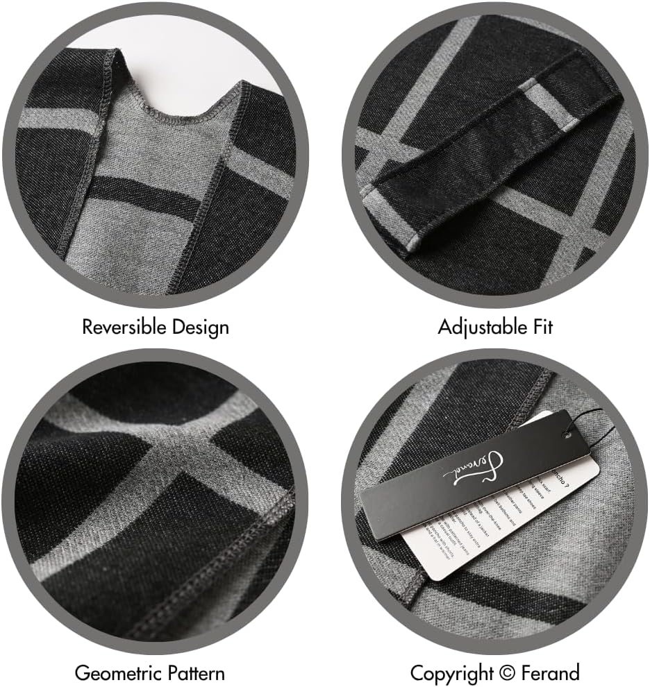 Ferand Shawl Wraps for Women, Open Front Poncho Sweater, Warm & Soft Gifts for Fall Winter - Image 5