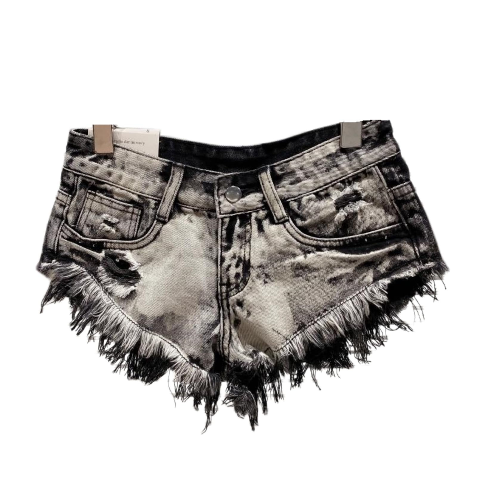 WANGSHUO Shorts di Jeans Donna Donne Gamba Dritta Lavato Distressed Denim Super Shorts, Versatile Streetwear Casual Summer Bottoms-White-XL