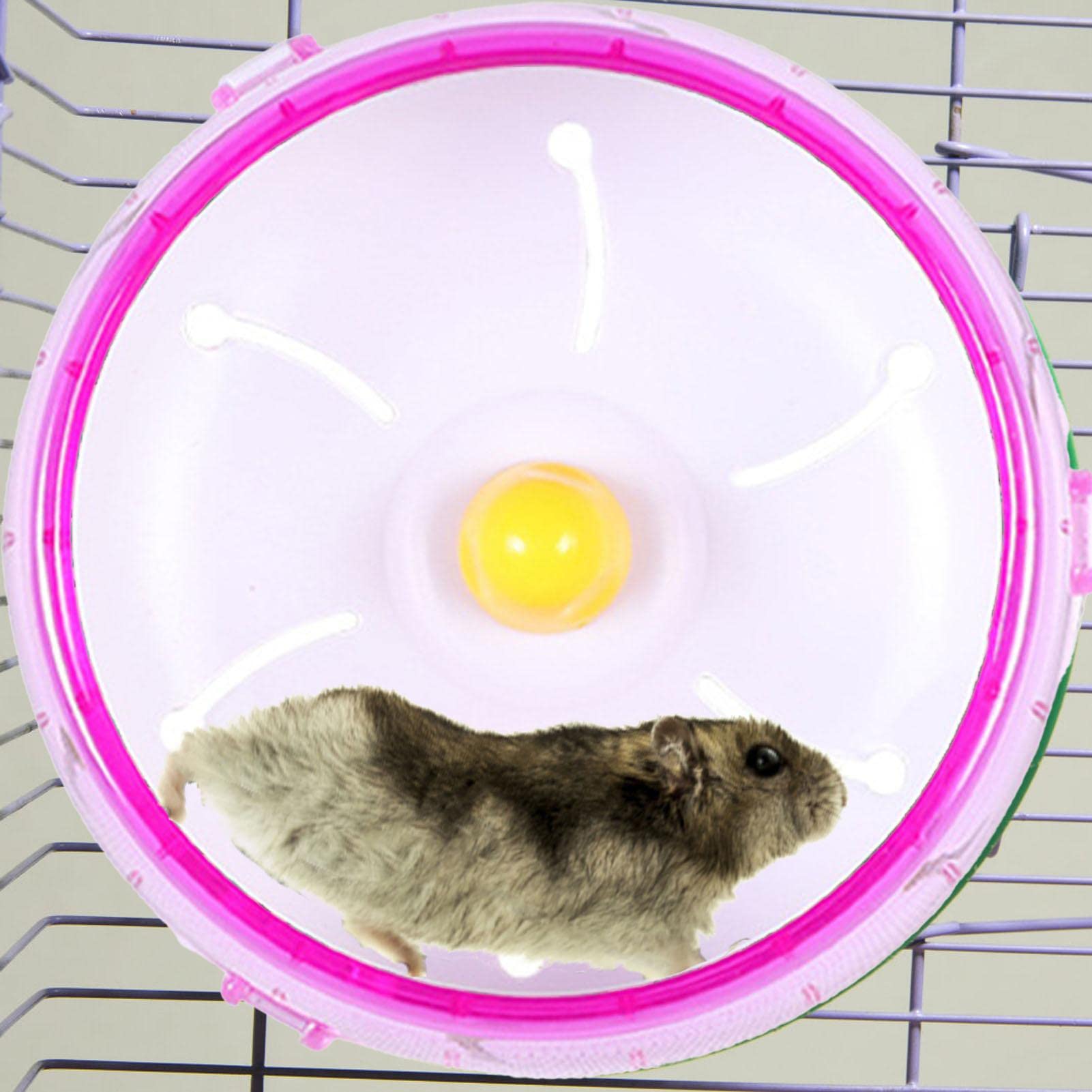 Geonoy Hamster loopwiel, stil hamsterwiel, 5,5 inch hamster loopspinner, wasbaar oefenwiel voor kleine hamster, baby, gerbils, dwerghamster