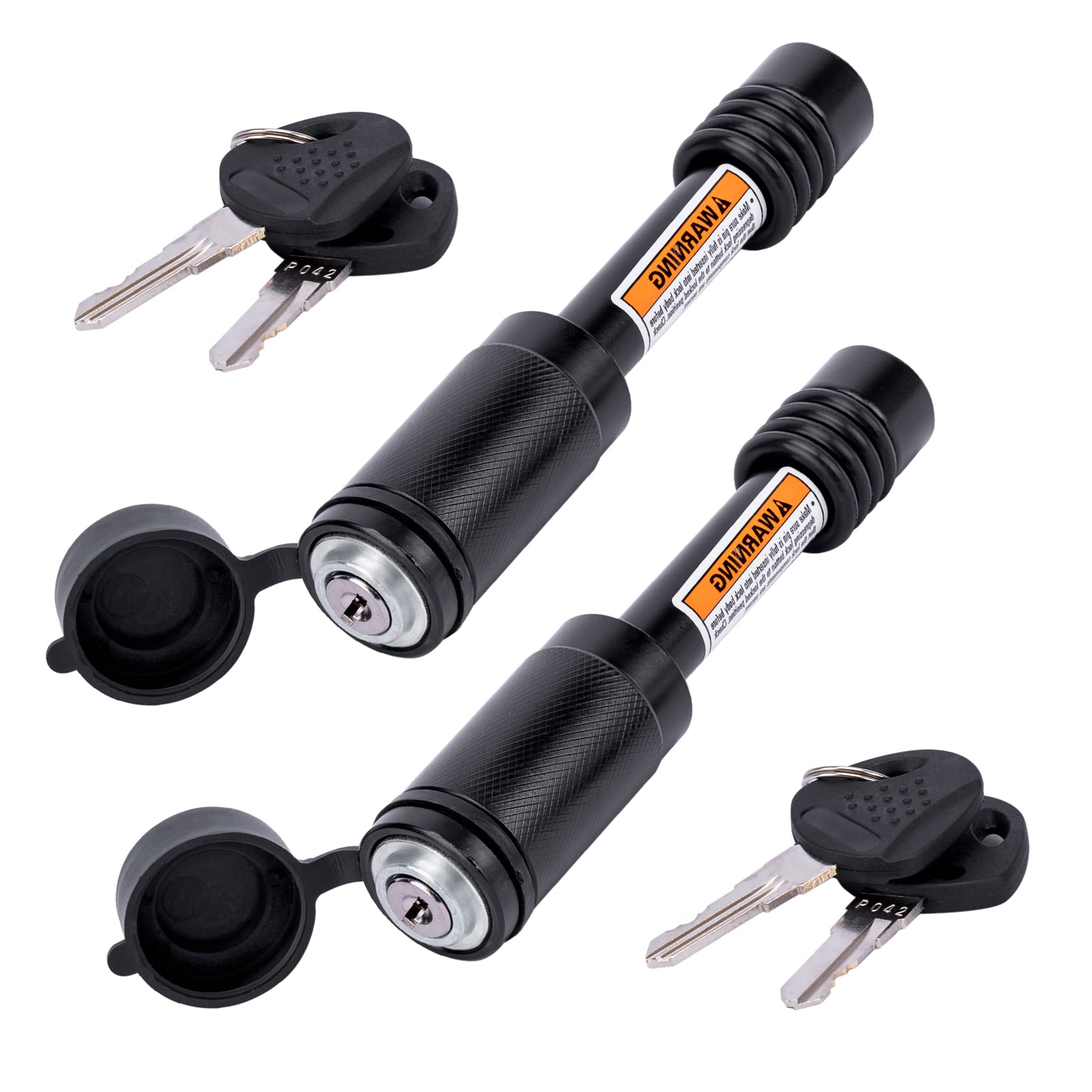 Trailer Hitch Locks, Hitch Lock with 5/8'' Pin Fits Class III IV 2" Hitch Receivers, Locking Hitch Pin with Anti-Rattle O-Rings for Trailer Truck Car Boat (2 Pack)