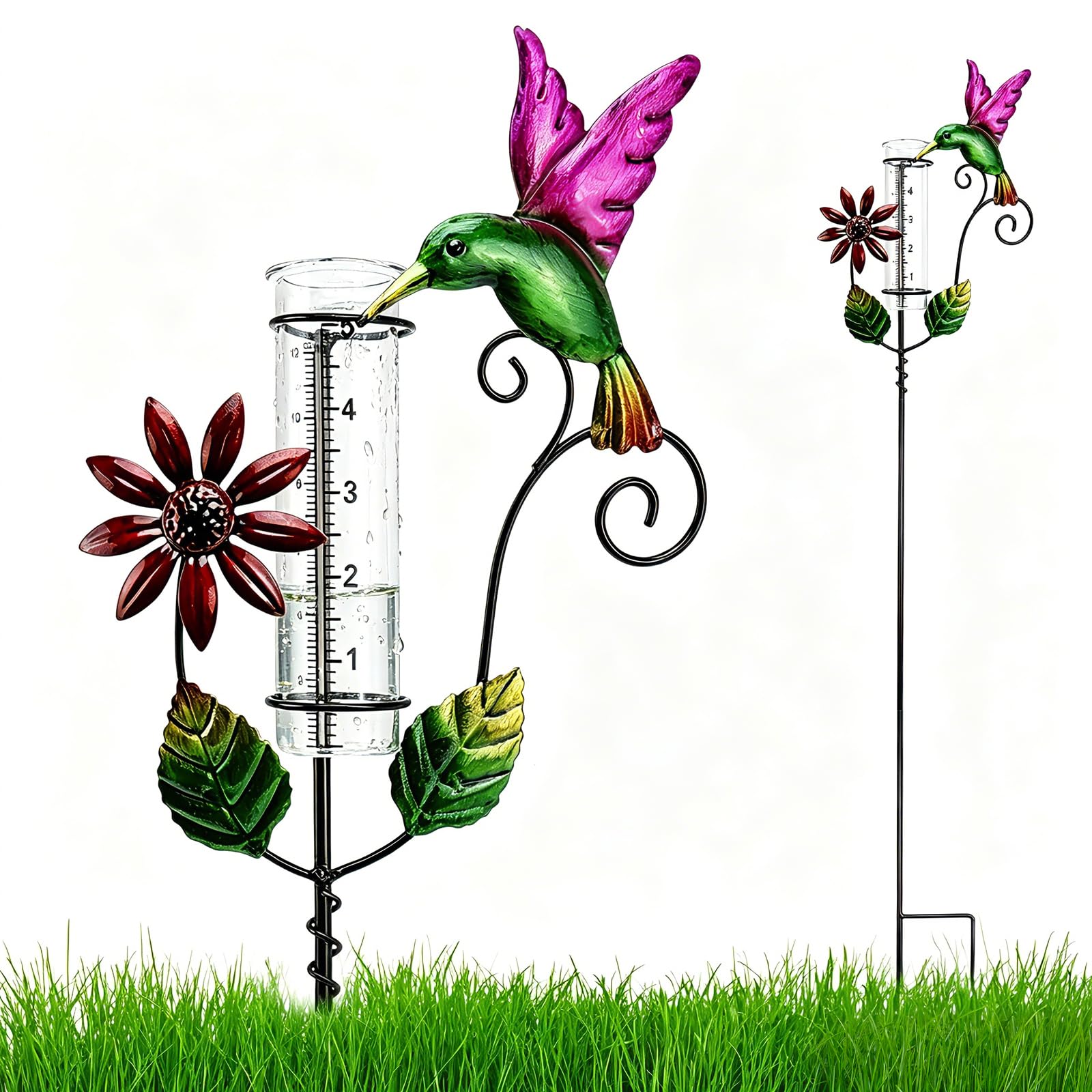 Regenmesser Glas 12cm/5in, Regenmesser für Garten und Rasen, zur Regenwassermessung, Geschenk für Gartenliebhaber