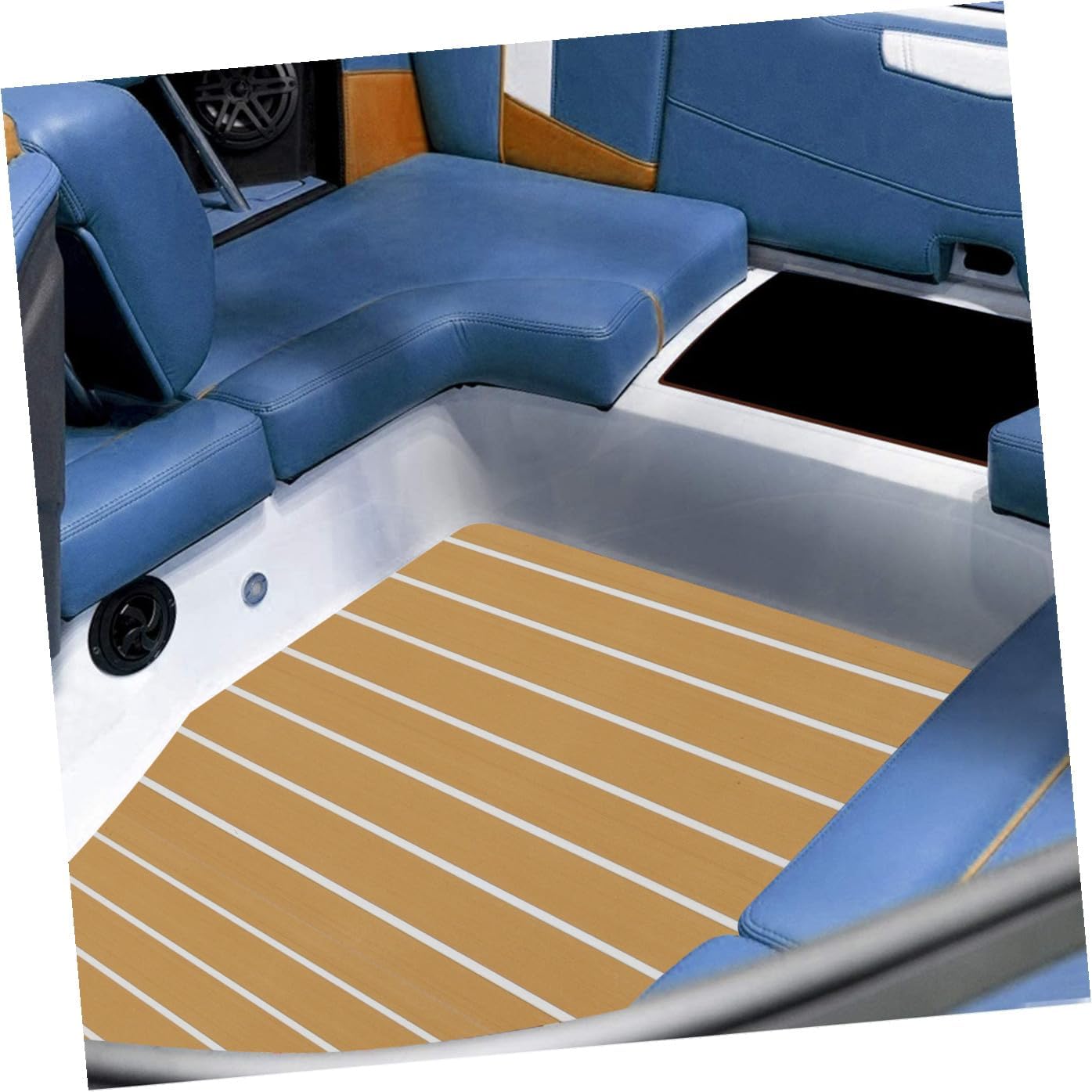 Self-Adhesive Eva Faux Teak Boat Flooring Non-Slip Decking Mat for Yachts Rvs Uv Resistant Easy to Install Light Brown White