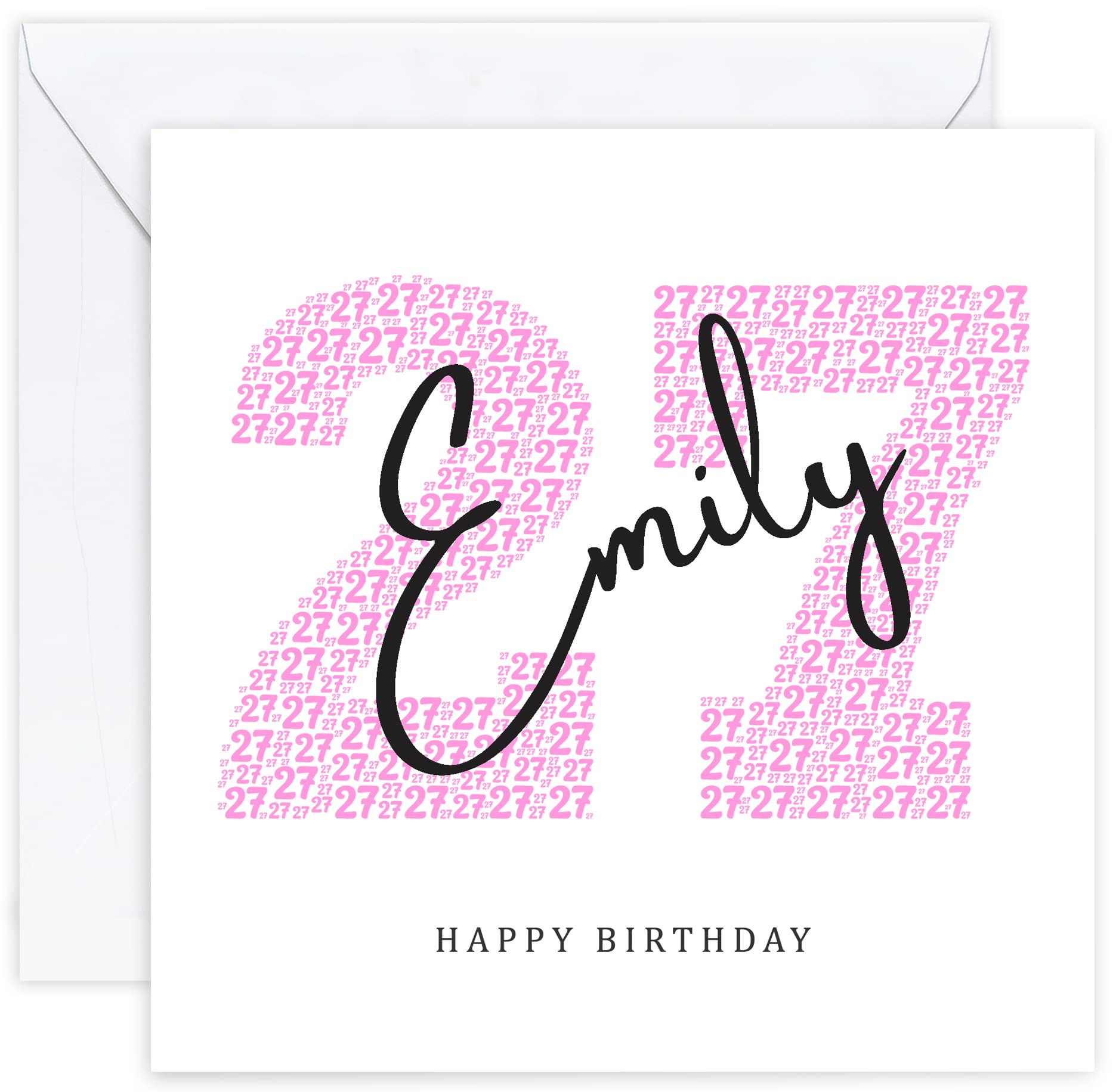 Personalised 27th Birthday Card - Twenty Seventh Birthday Card for Twenty Seven 27 Year Old Women Daughter Granddaughter Niece Sister Her Woman (Age 27)