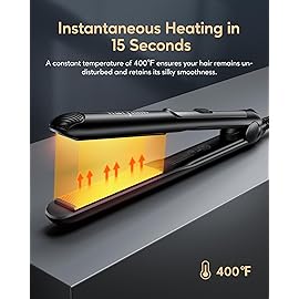 Wavytalk Pro Mini Temperature Adjustable Hair Straightener - 0.7 Inch Small Flat Iron for Short Hair, Curls, Bangs, Travel Use, Dual Voltage, Extended Size, Black