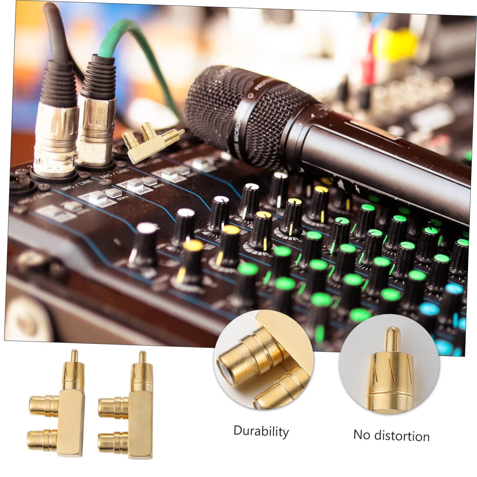 Mikikit 6pezzi Adattatore Audio Splitter Placcato Con Angolo Di Gradi Connettore Audio Per Tv Amplificatori Per Subwoofer