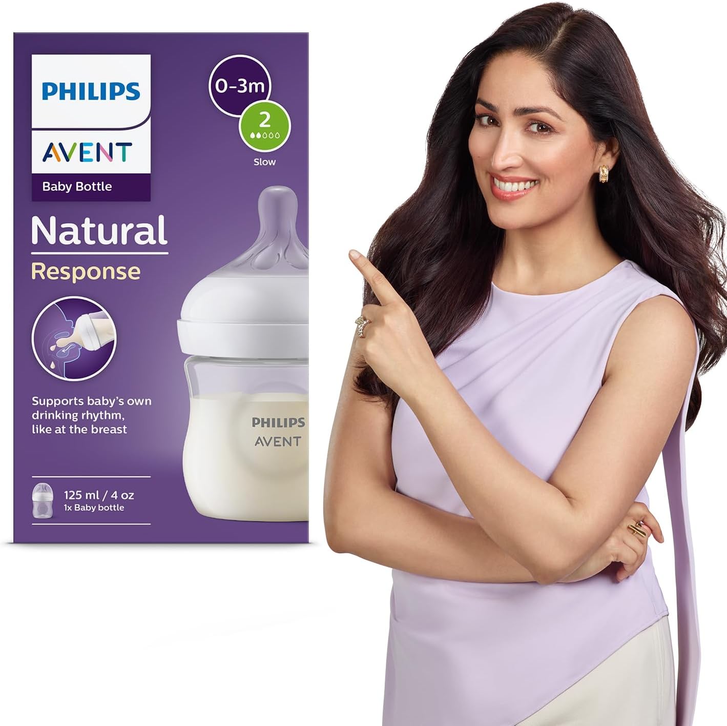 Philips Avent Natural Response Baby Feeding Bottle - 125Ml Baby Milk Bottle for Newborns and Up, Bpa Free, 0+ Months (Model SCY900/01)