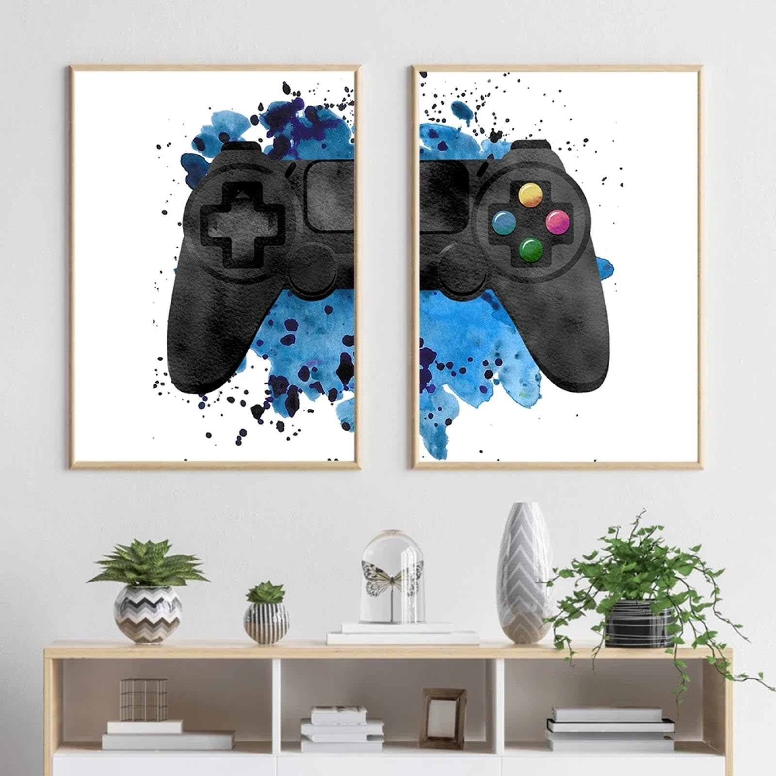 CHAOJIART Plakat do pokoju gracza dekoracja płótno obraz gra Playstation obrazy sztuka ścienna chłopcy sypialnia gra dekoracja dla dzieci 70 x 100 cm (71 x 99 cm) x 2 bez ramy
