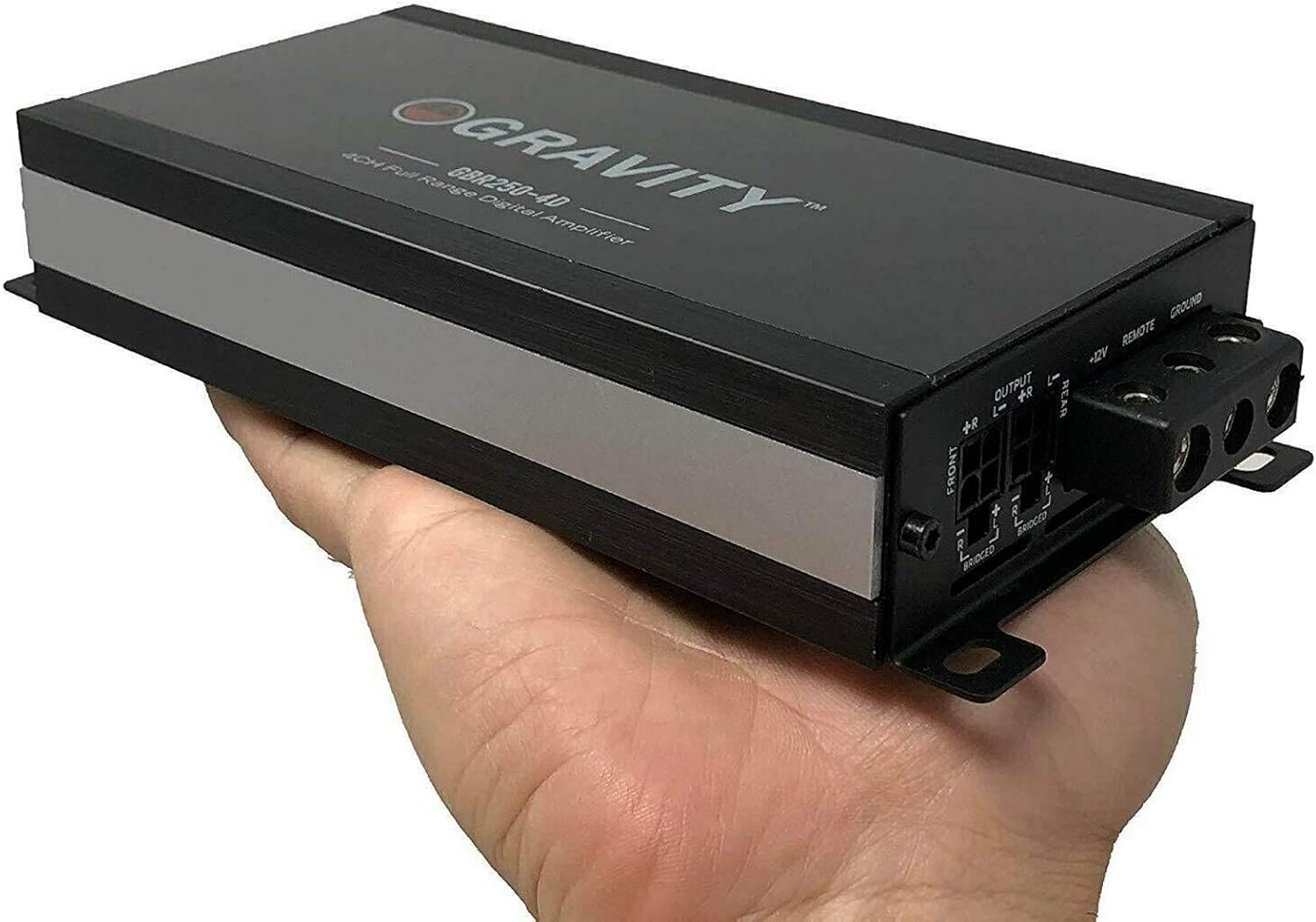 Gravity GBR250.4D True 360-Watt RMS Micro Ultra Compact Digital 4-Channel Full Range Amplifier with RCA Stereo Input - Perfect for Motorcycle, RV, ATV, Car, Boat, Marine