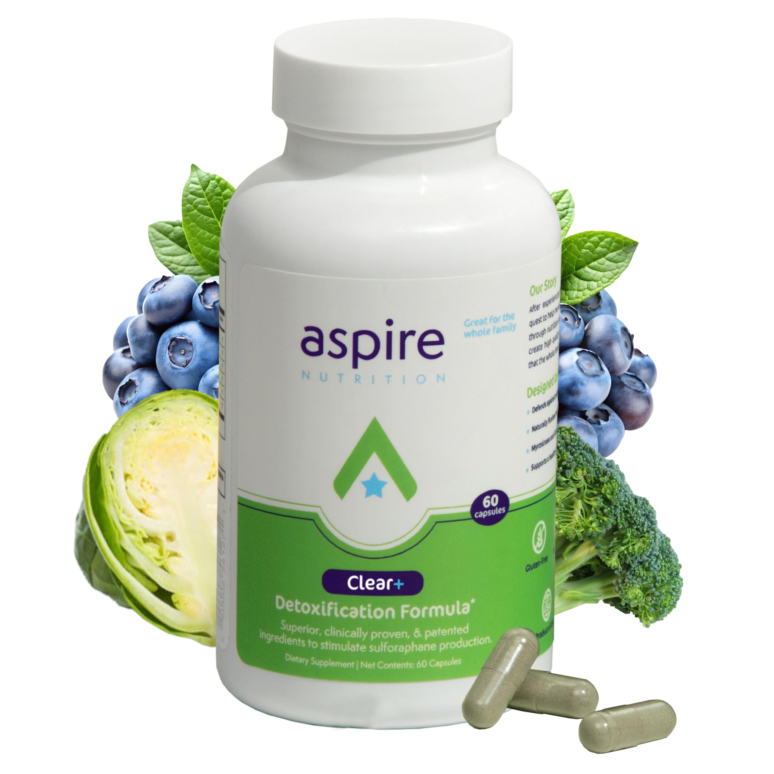 Aspire Nutrition Clear+ Detoxification Capsule - 60 Capsules - Up to 2-Month Supply