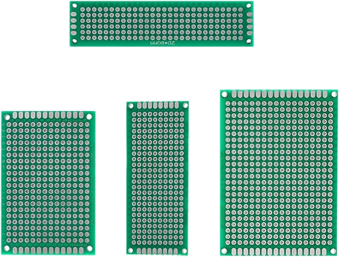 24pcs Double-Sided PCB Prototyping Kit: 2 * 8 3 * 7 4 * 6 5 * 7cm PCBs Boards Set in Assorted Sizes, Ideal for DIY Electronics Hobbyists