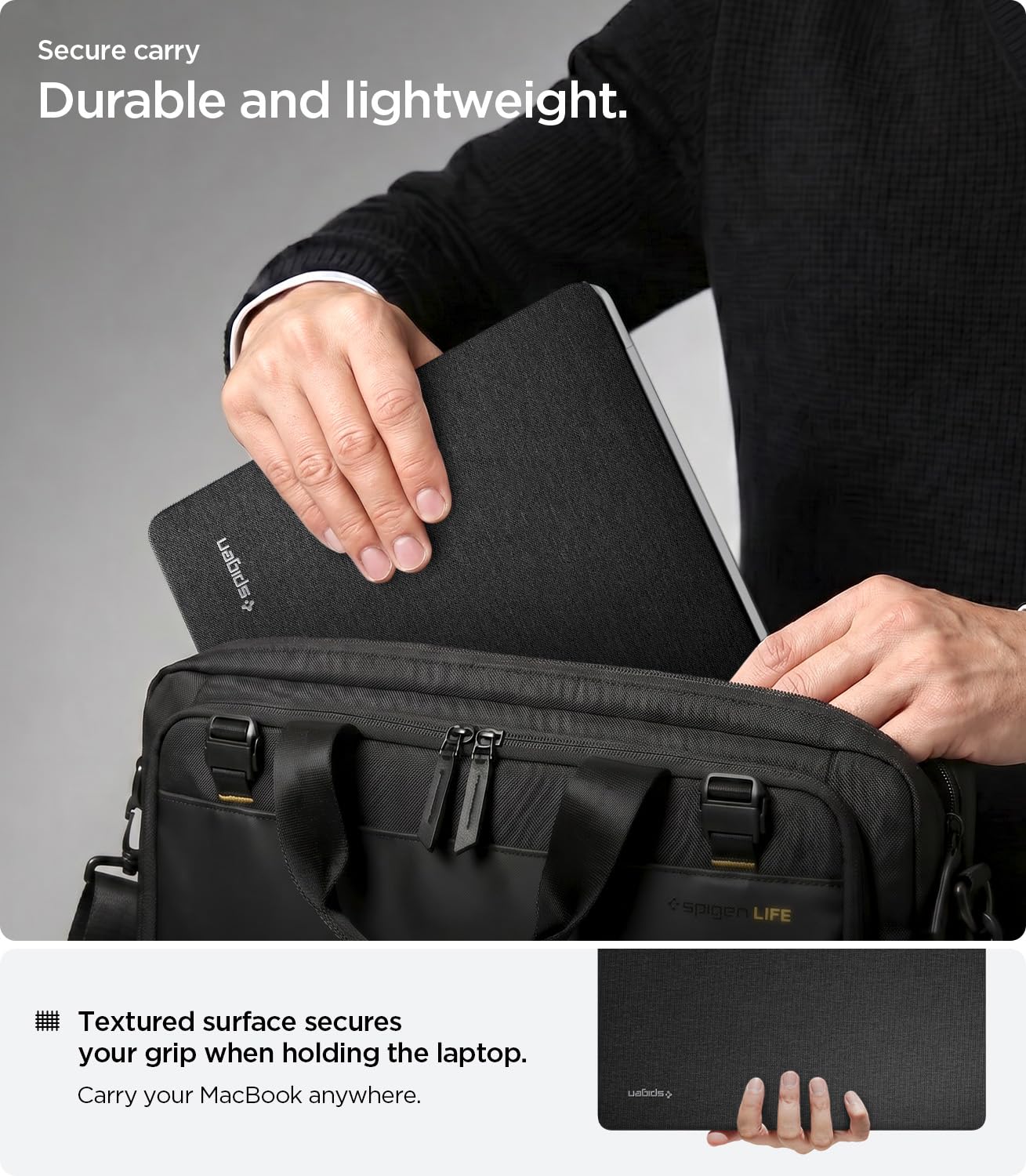 Spigen Urban Fit Hülle Kompatibel mit MacBook 16 Zoll M5 Pro / M5 Max (2026), M4 / M3 / M2 / M1 Pro/Max Serie (2024/23/21) - Schwarz