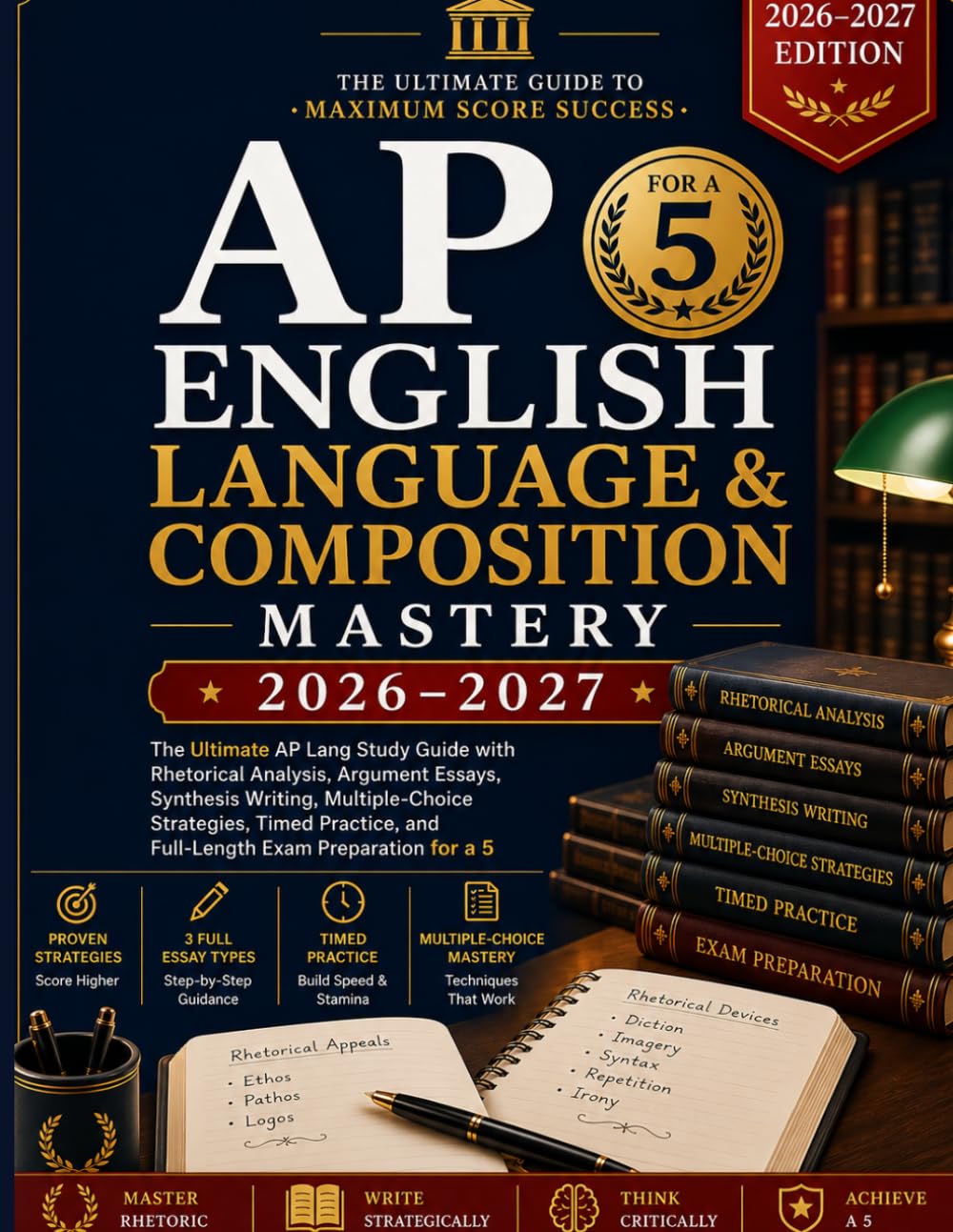 AP English Language & Composition Mastery 2026–2027: The Ultimate AP Lang Study Guide with Rhetorical Analysis, Argument Essays, Synthesis Writing, ... and Full-Length Exam Preparation for a 5