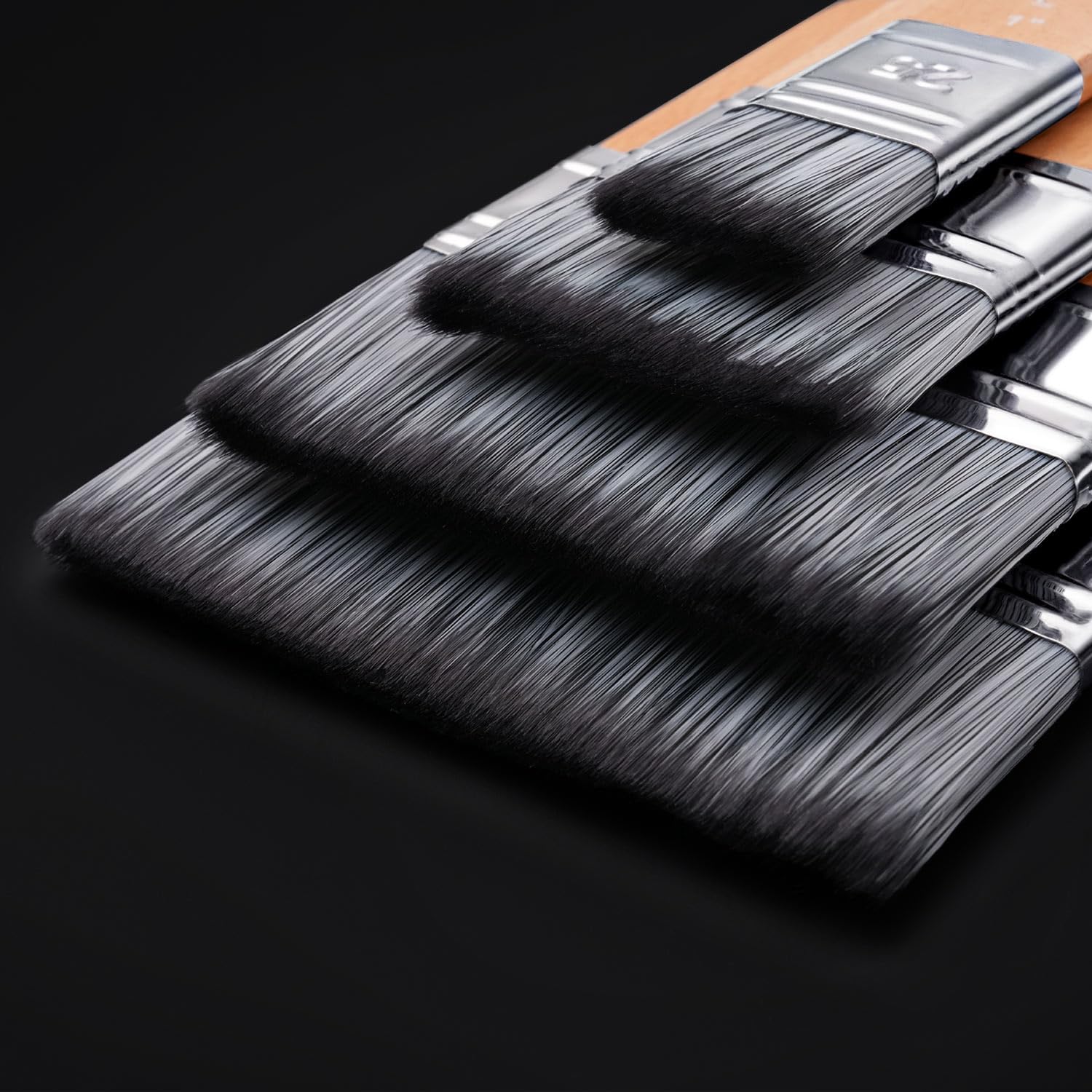 Set di 4 pennelli piatti per pittura, Fuumuui Scale, pennelli grandi, larghi e piatti con manico corto, per colori ad olio e acrilici (2,5 cm, 5,1 cm, 7,6 cm, 10,2 cm)