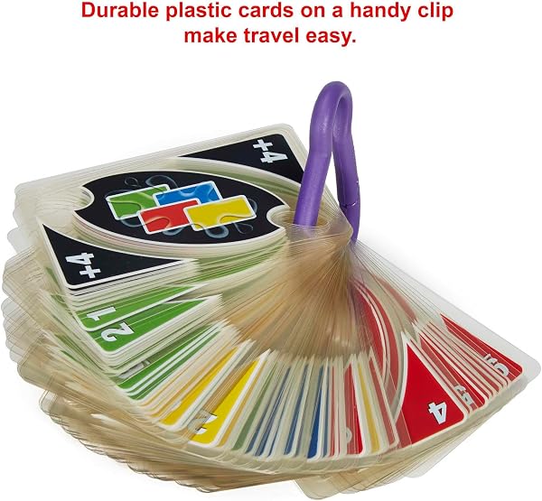 Mattel Games UNO H20 to GO, water resistant cards game, to take to the beach and to snow holidays, extra durable 108 cards, ages +7, P1703 - 4