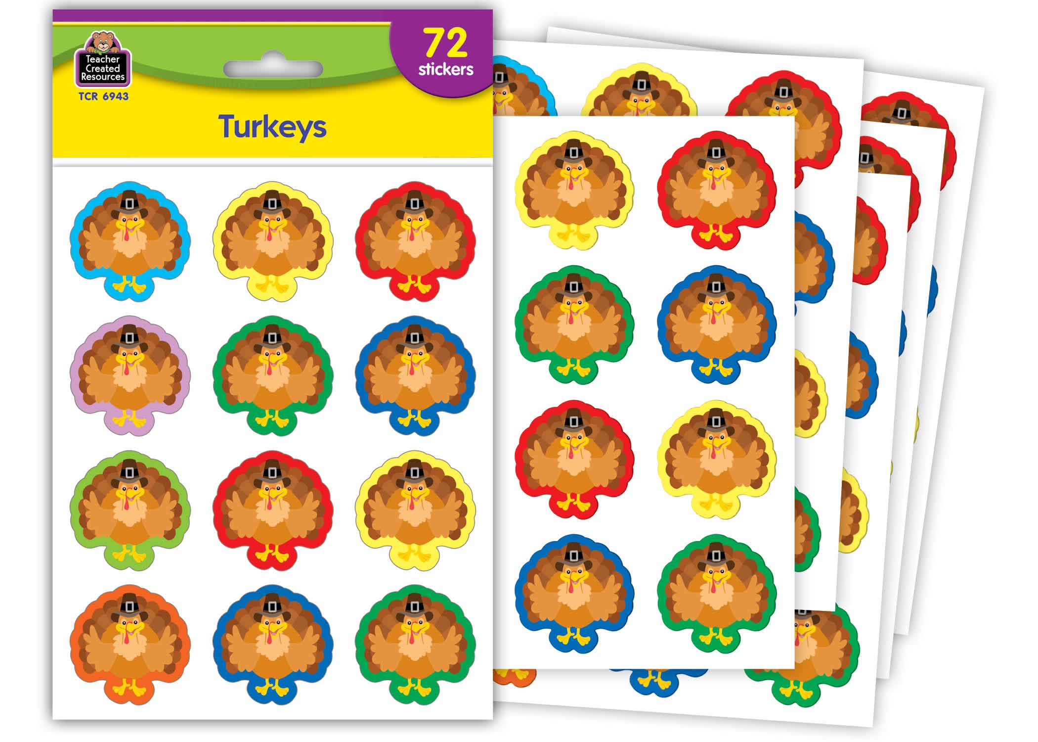 Teacher Created Resources Turkeys Stickers (TCR6943)
