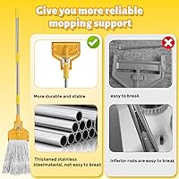 Vista 2 de Trapeador comercial de algodón de 61 pulgadas para limpieza de suelos con mango largo industrial resistente para garaje, almacén, oficina, hogar, 1