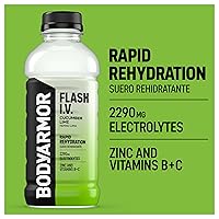 Vista 7 de BODYARMOR Flash I.V. Electrolyte Beverage, Cucumber Lime, Hydration Drink with Coconut Water For Rapid Rehydration, Post Workout Recovery, 20 Fl Oz