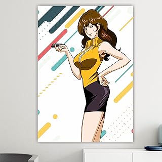 Quadro Canvas Lupin Fujiko - Pronto Da Appendere - Kit Montaggio Quadro Incluso - Arredamento Arte per Soggiorno Salotto