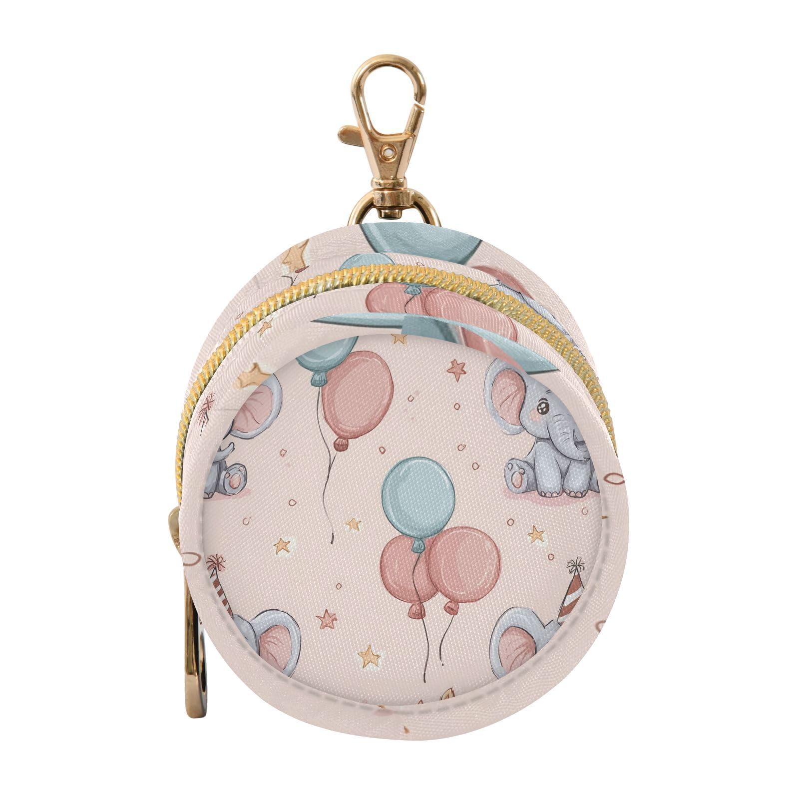Dummy Bag Cute Elephants Birthday Pattern Soother Pods Pacifier Pouch Case Holder Soother Pod Box Pacifier Holder Case Travel Case Attach to Diaper Bags Hold Pacifier for Keys Earphones Lip Balm