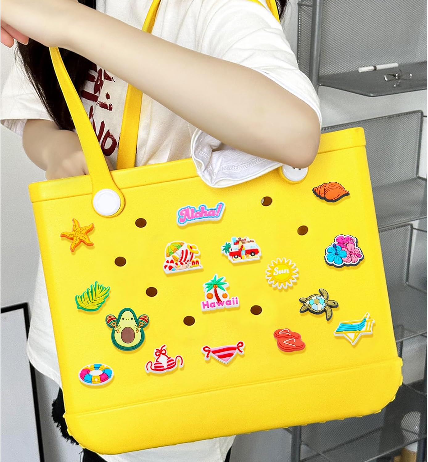16 Pcs Accessories for Bogg Bag, Rubber Summer Decoration for Bogg Bag Charms, Compatible with Women Rubber Beach Bag Tote Handbag - Image 3