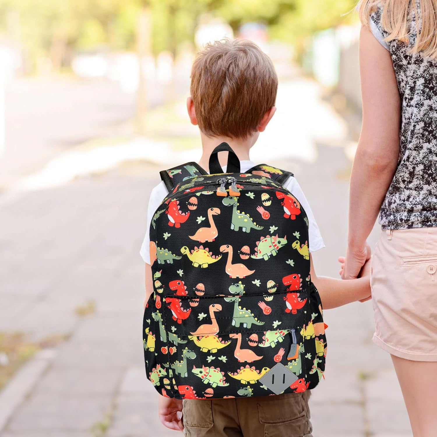 Kids Backpack for Preschool Kindergarten - 15 Inch Lightweight Dinosaur Cute School Bag for Boys Girls Ages 3-8, Black - Image 6