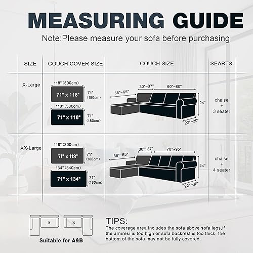 Miniatura 2 de Juego de 2 fundas de sofá modulares 10% impermeables para perros, de chenilla, en forma de L, 2 piezas, con borlas, protector suave y lavable para