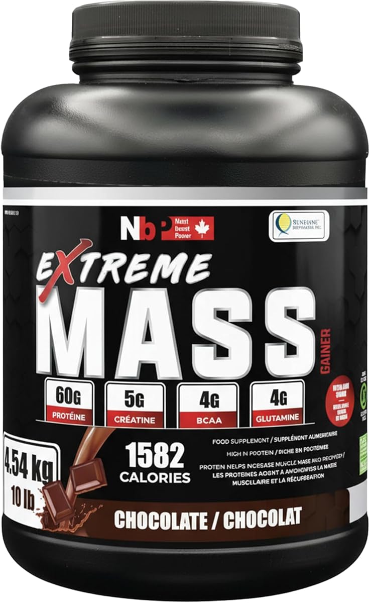 Sunshine Biopharma Sunshine Biopharma’s Extreme Mass Gainer, 12 Servings (375g), 1582 Cal & 60g Protein, Bulk High-Calorie Serving for Muscle Builder & Weight Gainer
