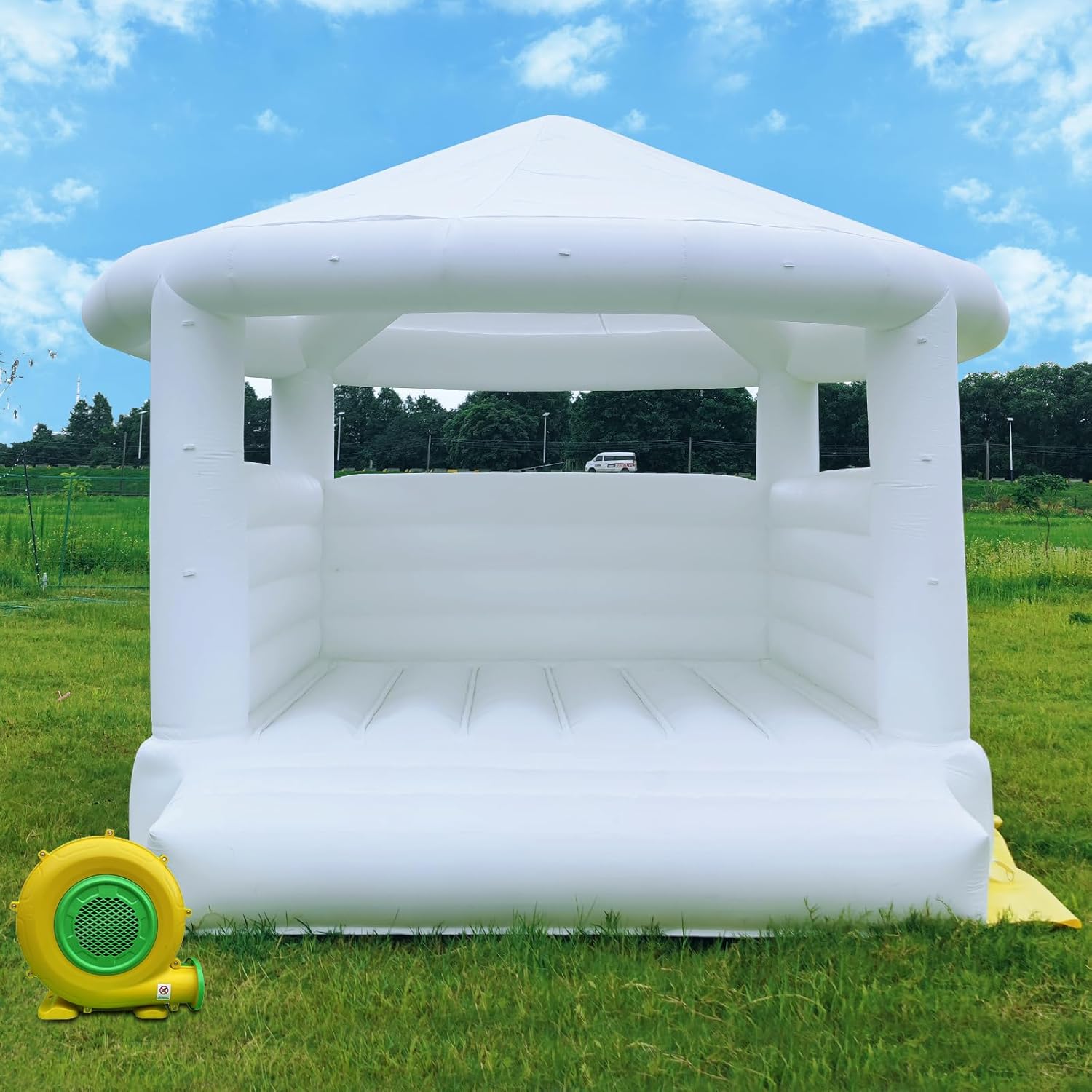 13FT Large Inflatable White Bounce House Commercial Inflatable Dome White Jumper