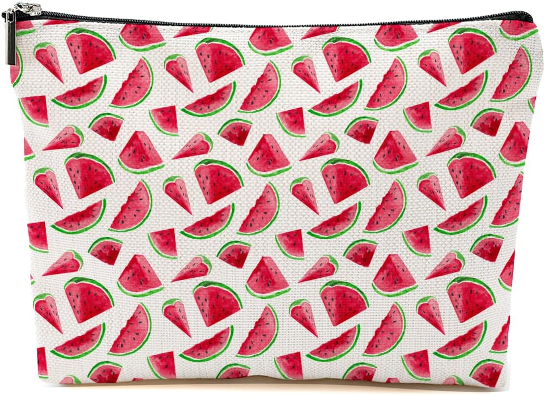 Cute Watermelon Makeup Bag Fruit Lover Watermelon Lover Travel Accessories Bag Watermelon Party Gifts Mothers Day Christmas Birthday Gift Ideas for Women Friends Bestie Mom Friendship Appreciate Gifts