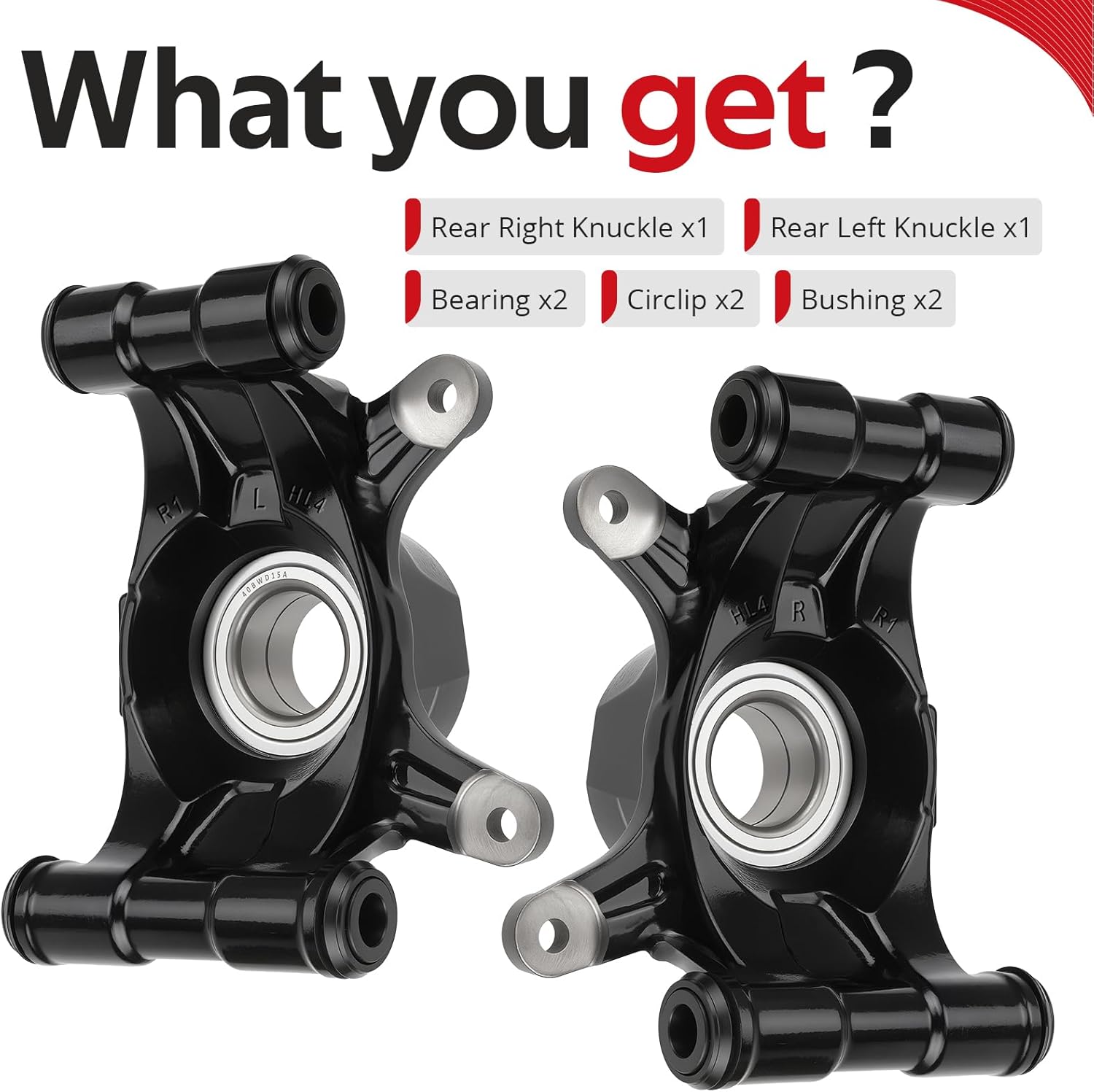 JAVIK Rear Right + Left Knuckle kit Fit for Honda P-ioneer 1000 SXS1000M3 SXS1000M5 SXS1000M6 2016-2024,O.E.M#52210-HL4-A00 52260-HL4-A00