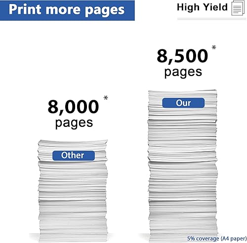 Miniatura 3 de TN-850 TN850 Cartucho de tóner 4 unidades | Reemplazo para impresora Brother TN 850 TN820 negro de alto rendimiento con impresora HL-L6200DW