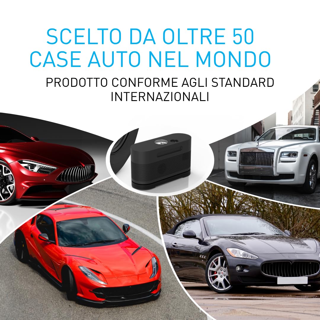 Fix&Go AIR Kit Riparazione Pneumatici Auto con Compressore Aria Portatile 12V, Kit Gonfiaggio e Ripara Gomme Forate, Sigillante Ecologico Safe TPMS, Qualità Svizzera Approvato OEM per Auto e SUV